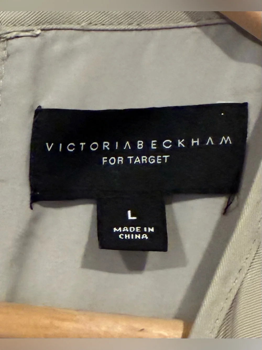 Victoria Beckham for Target Floral Appliqué Shift Dress L 10-12 Gray Sleeveless